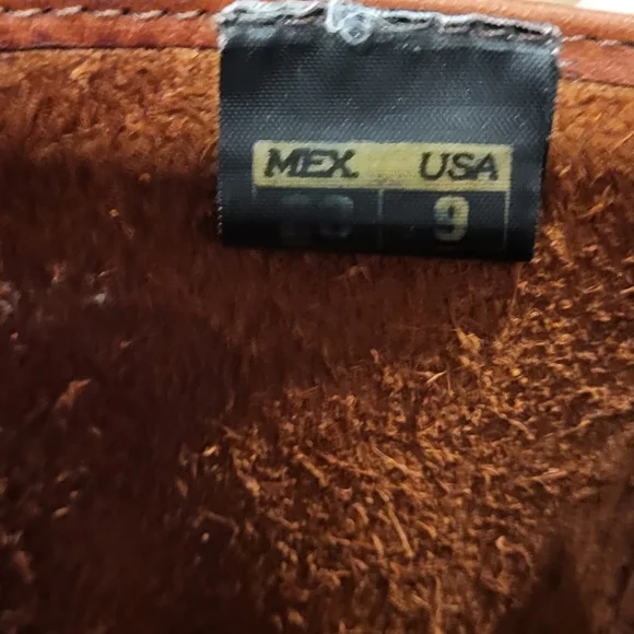 Los Altos Mens Brown Greasy Leather Motorcycle Square-Toe Cowboy Boots Size 9 - Picture 10 of 12